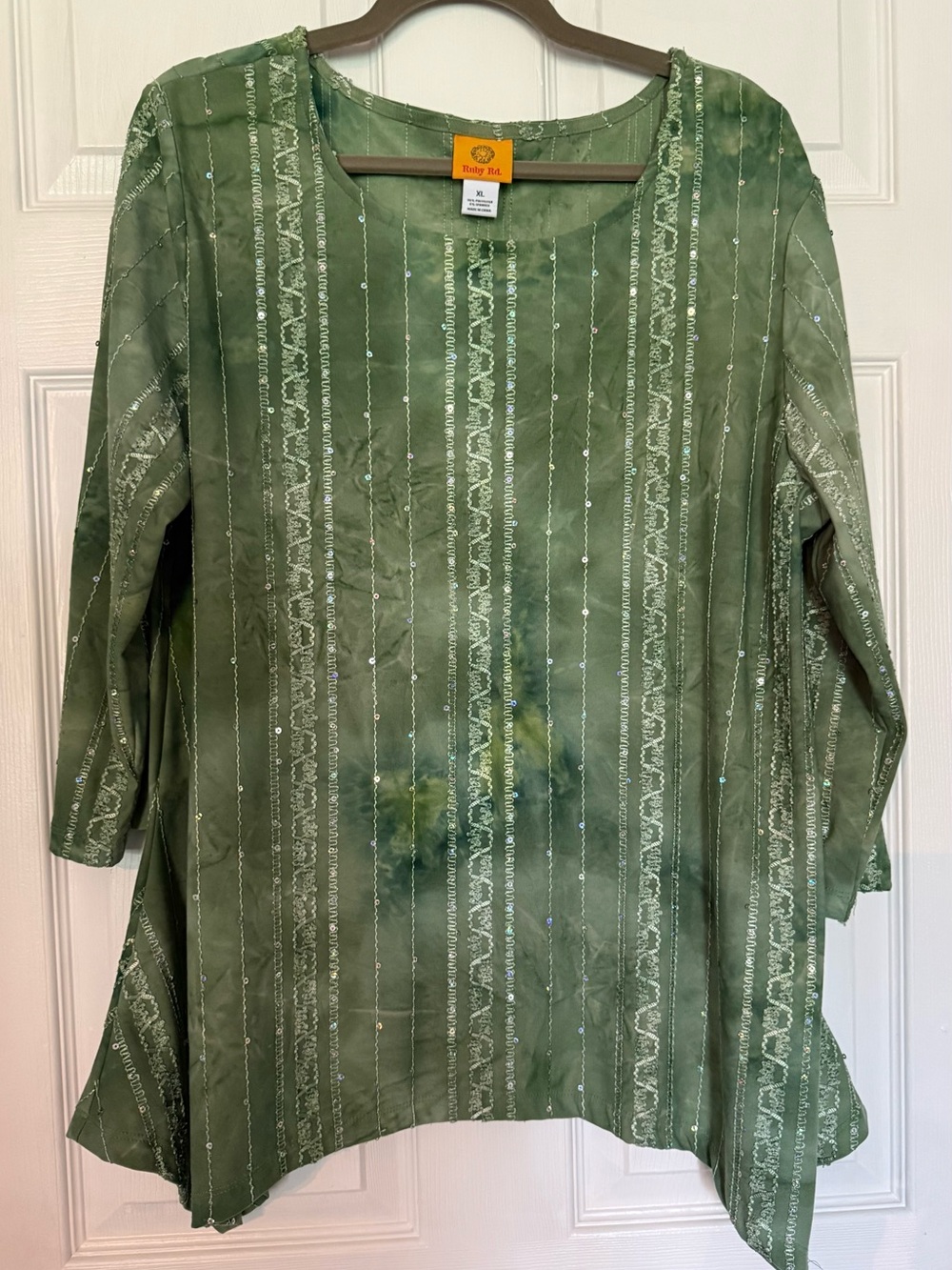 Ruby Ref Green Embellished Tunic Top